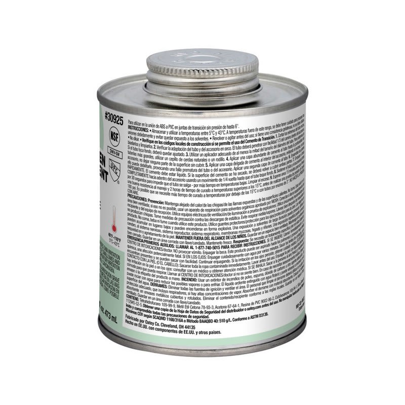Oatey 16 Oz Abs To PVC Transition Green Cement 12 Ea/ Case image 2