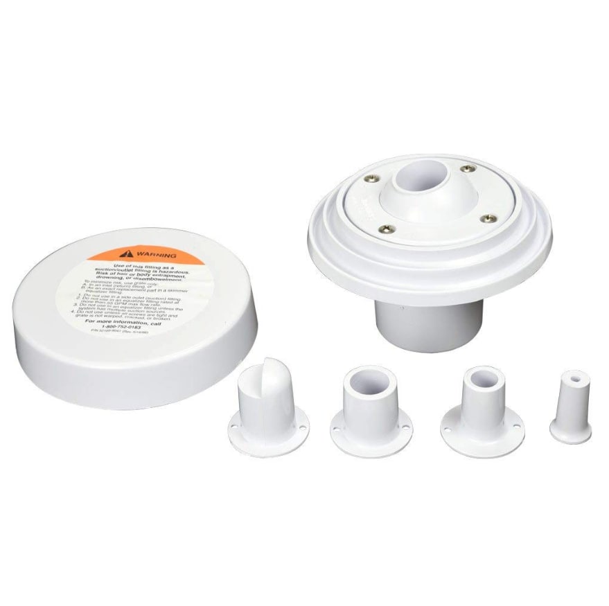 Pentair Complete Insider Wall Inlet Fittings, 1-1/2in Slip, 3/16in, 1/2in, 3/4in, 90° Nozzles, White, Concrete  