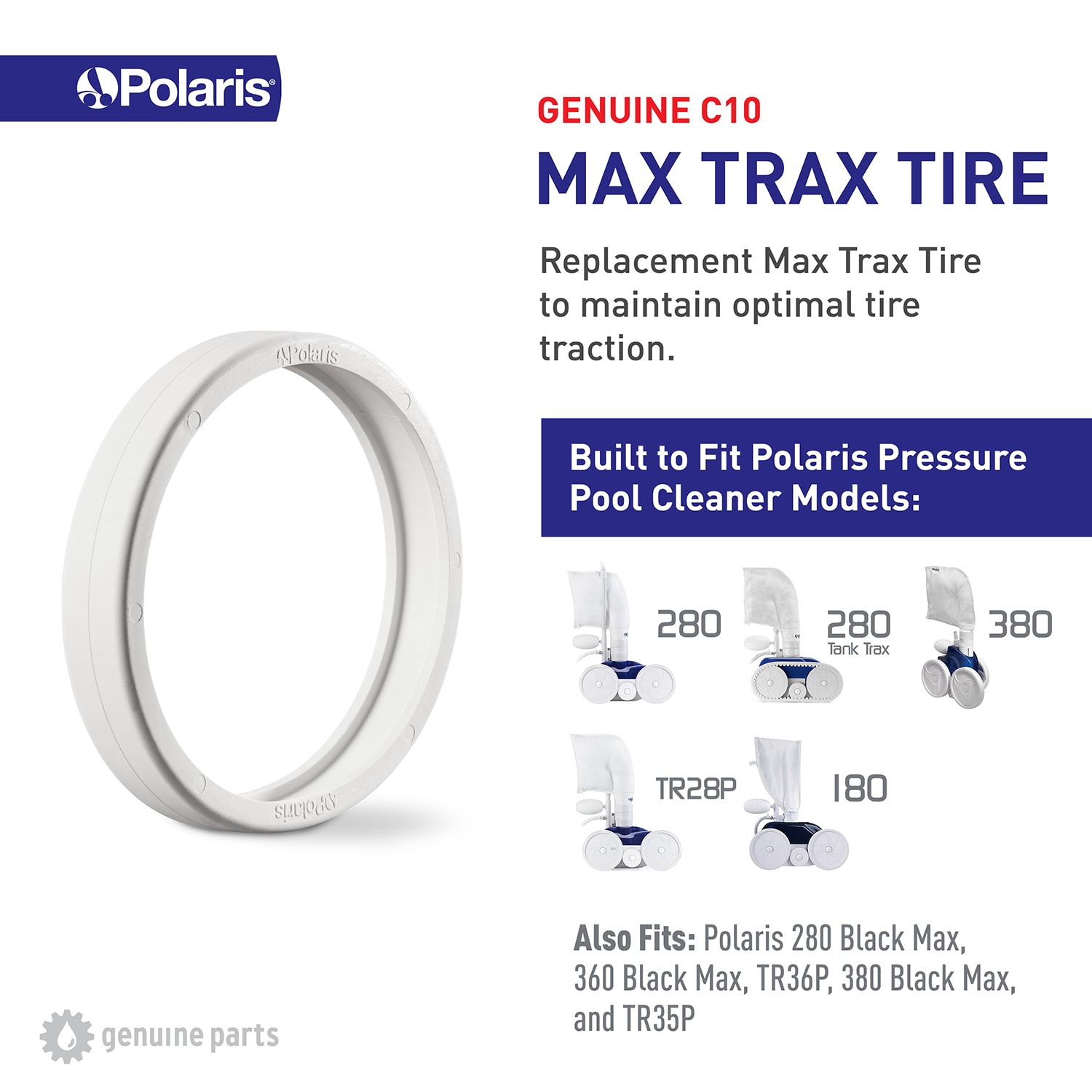 Polaris Vac-Sweep MaxTrax Tire for 180, 280 & 360 | C10 image 2