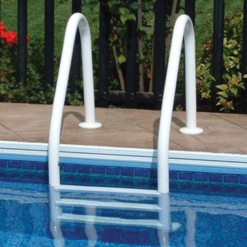 Saftron 3 Step I/G Pool Ladder w/ Escutcheons, White  