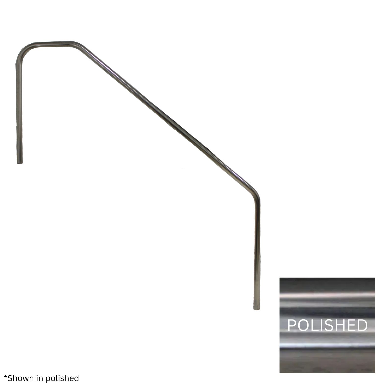 Global Classic 3 Bend 6ft Stair Rail Polished .049  Global-Rl-C49-3Bndsr6-Ss