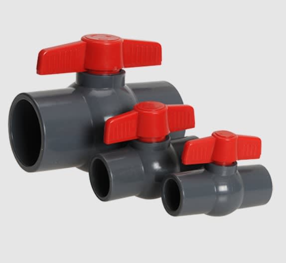 Hayward 3/4in Socket Compact PVC Ball Valve, Gray  