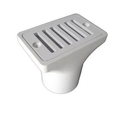 Hayward Gutter Deck Drain,  2” Socket, White  
