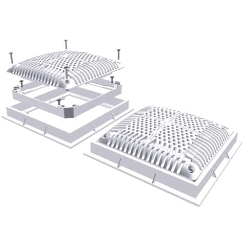 Hayward 9in Dual Pak High Flow Drain Cover and Frame, Square, White  