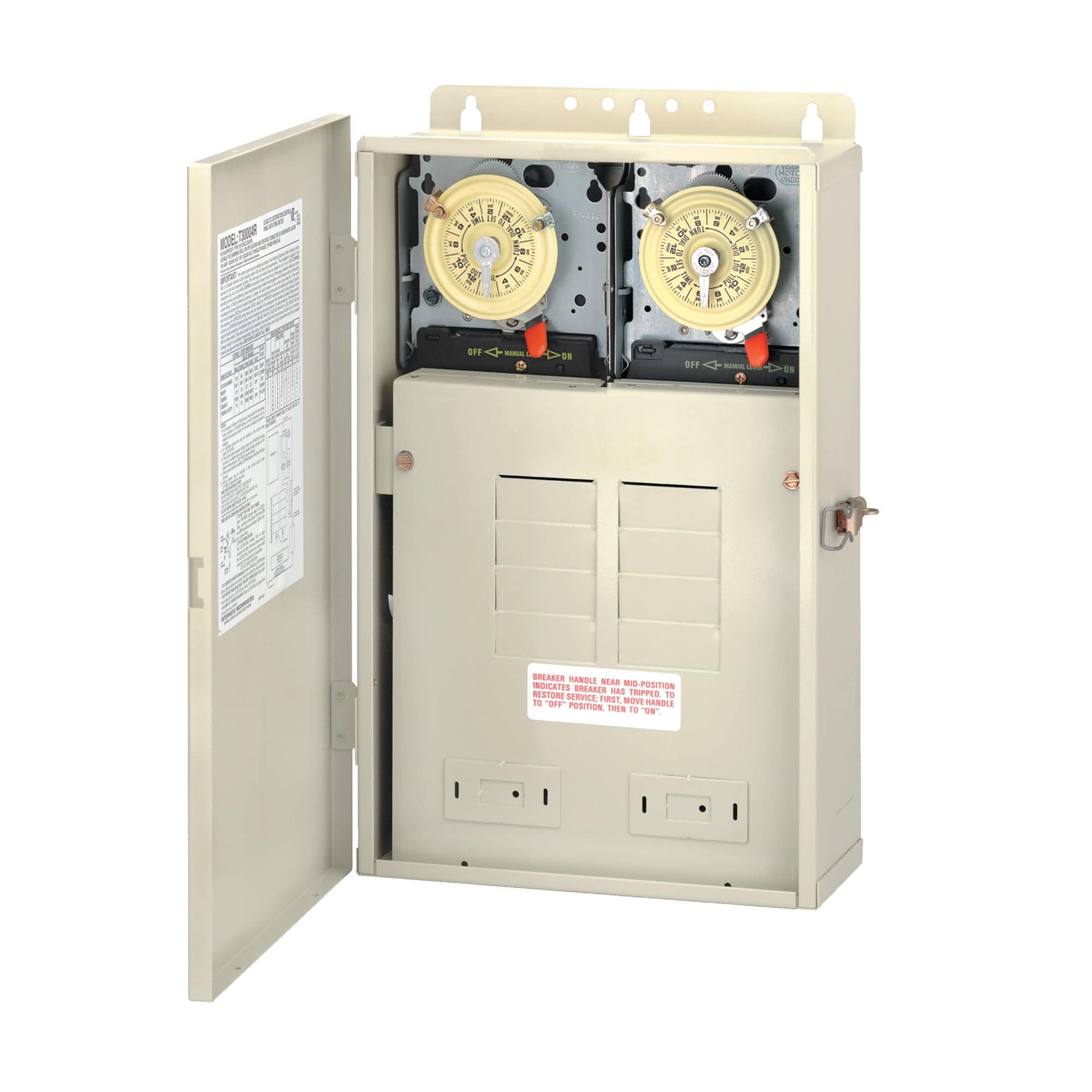 Intermatic 16in X 10in X 4-1/2in T104M + T101M In Outdoor Encl Intermatic 100 Amp Panel 1-220V & 1-110V Mechanism  