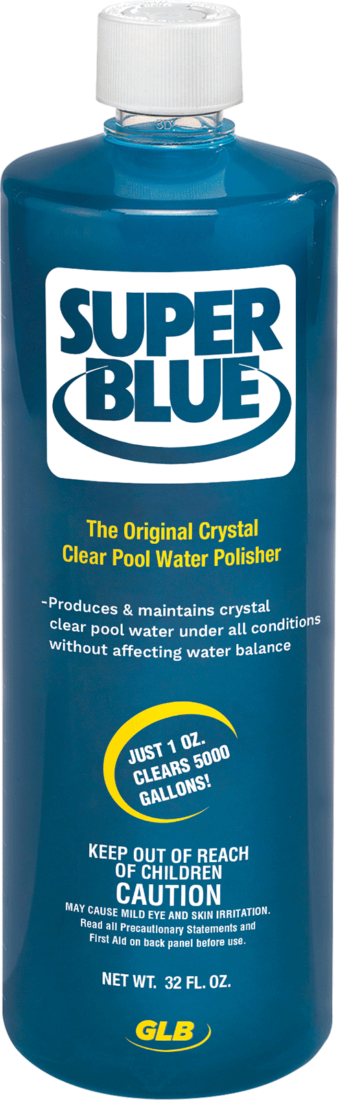 GLB (Robarb) Super Blue - Super Concentrated Water Clarifier, 1 Quart Bottle, 12/Case - product image