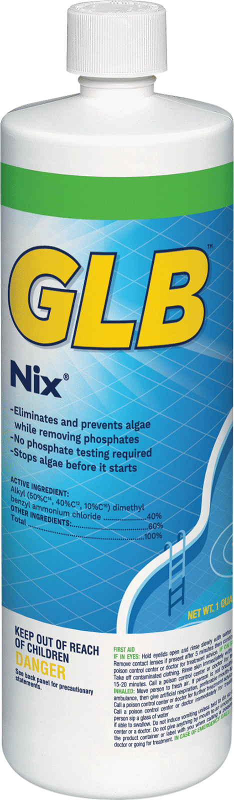 GLB Nix Algaecide and Phosphate Remover, 1 Quart Bottle, 12/Case - product image