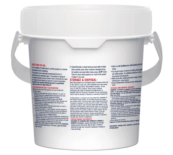 GLB Large 3" Chlorine Tablets , 15 lb Pail image 2