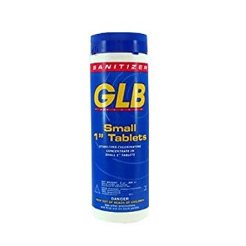 GLB Small 1" Chlorine Tablets - Tirchlor, 2lb Bottle, 12/ Case - product image