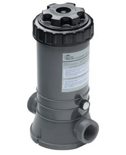 Ocean Blue Inline Chemical Feeder, for Use with Sticks, 1" or 3" Tabs, Holds Up to 9lbs Chlorine, Use with Inground and Above Ground Pools , 9LB - product image