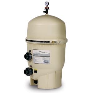 Pentair Quad D.E. Cartridge Style Filter, 80 sq. ft, 21.5in Diam, 150 GPM, 115,200 gallons  