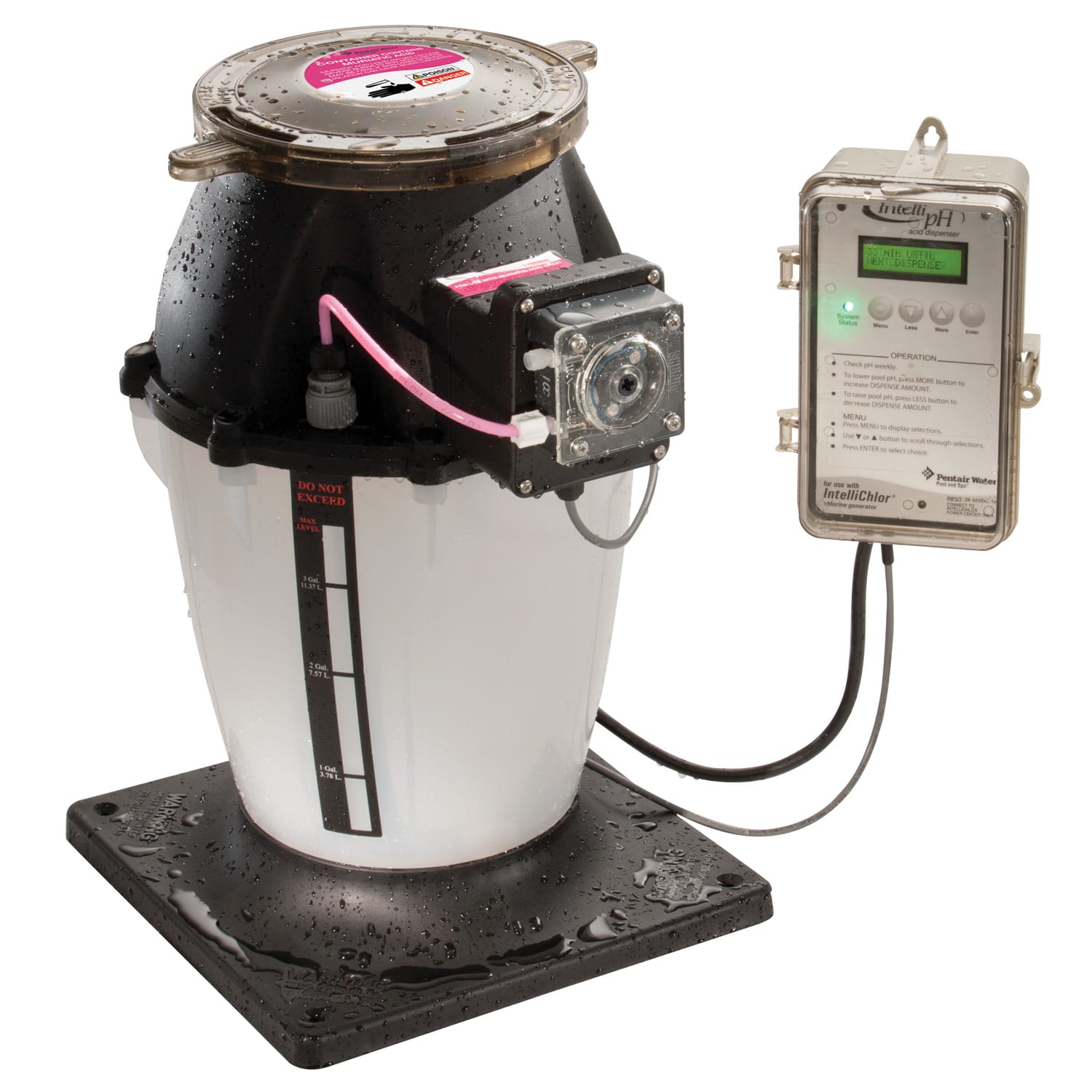 Pentair IntellipH PH Controller, 1/2” Diam, Saddle Clamp Mount, 4-gallon  