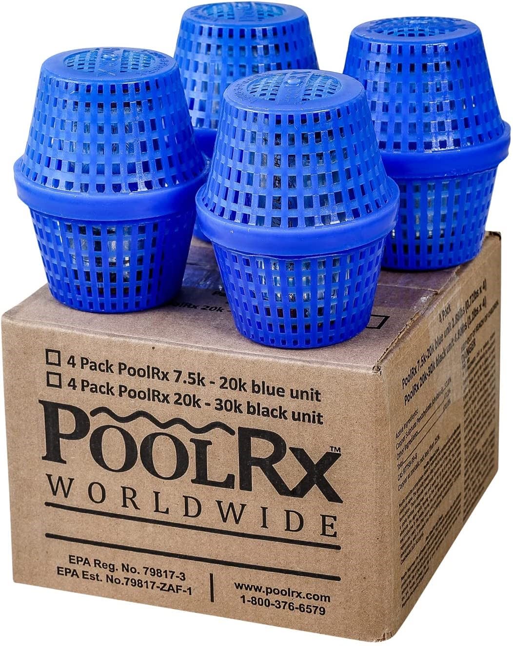 PoolRx Blue Units, 4 Pack, 7.5-20K Gallons - product image