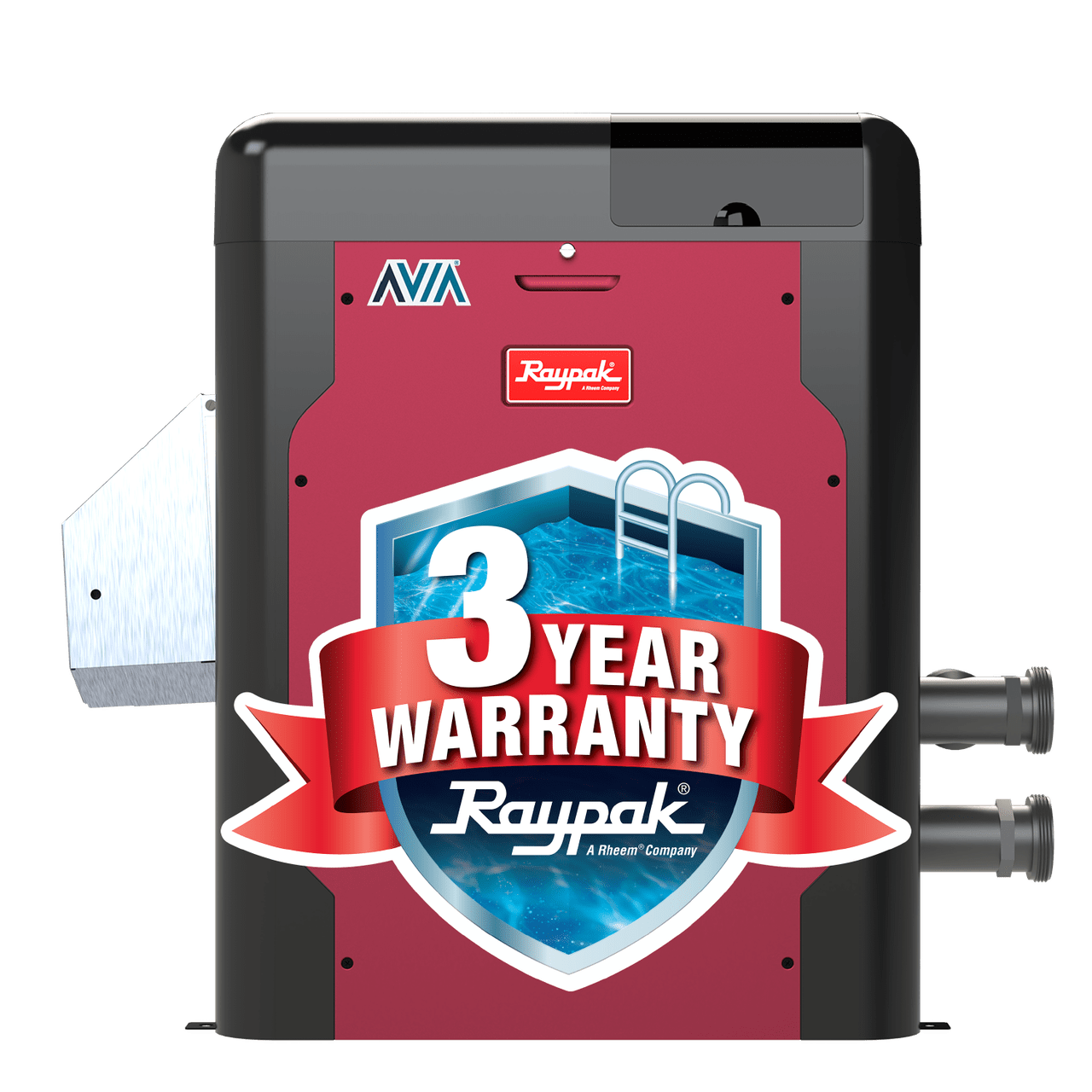 Raypak P-R404A-EN-C Low NOx Avia Natural Gas Heater, 399K BTU, Polymer Headers, Copper Exchanger, 135 lbs, 3/4” NPT, 2” Buttress, Built-in Wi-Fi  01