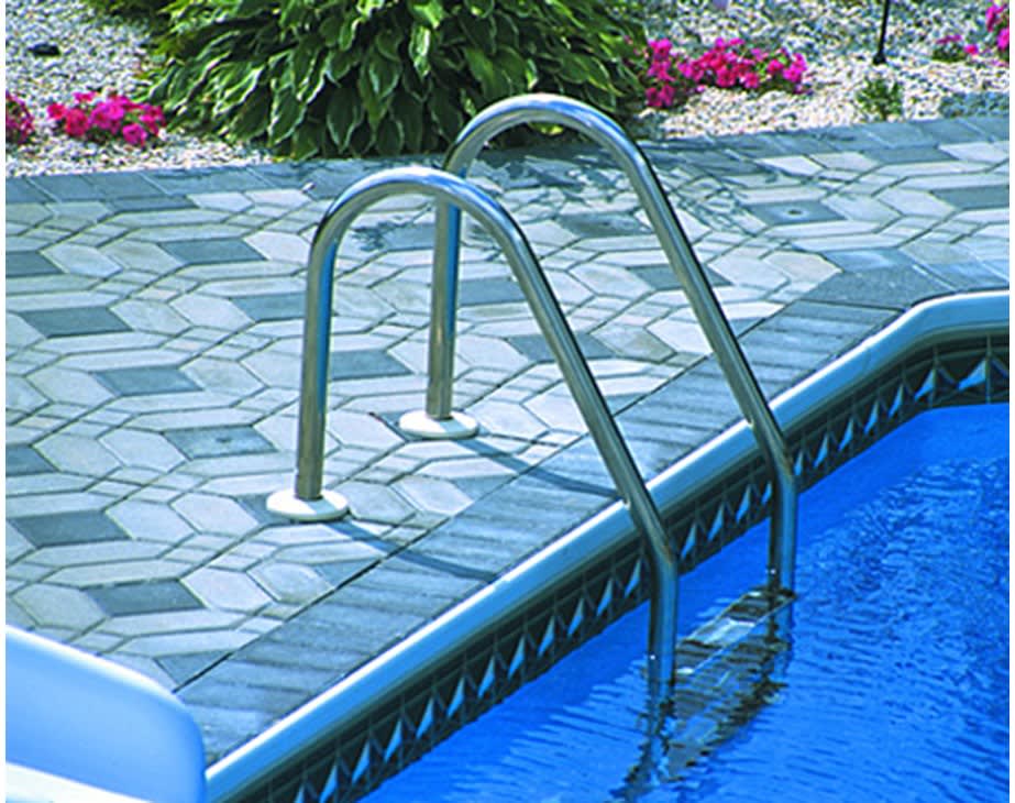 SR Smith 3 Tread Vinyl Liner Economy Ladder with Plastic Treads 304 Stainless .049 image 2