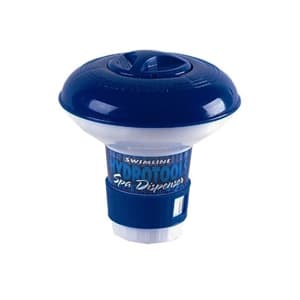 Swimline HydroTools Spa Mini Floating Chemical Dispenser, Blue & White, for Use with 1" Tablets - product image