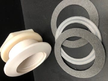 Waterway Return Wall Fitting Assembly with Nut and Gasket, 1-1/2in FPT Thru, White  