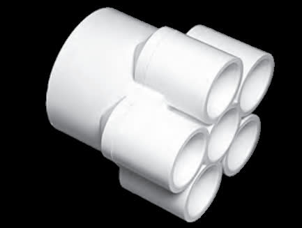 PVC 6 Outlet Slip Manifold 2 in. x 3/4 in. Spigot x Slip | 672-4260 image 2