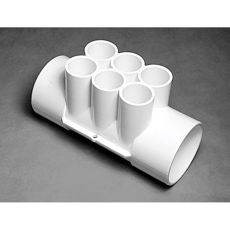 PVC 6 Outlet Slip Manifold 2 in. x 2 in. x 3/4 in. Spigot x Slip | 672-4270 - product image