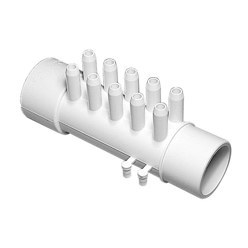 PVC 10 Outlet Barb Manifold 1-1/2 in. x 1-1/2 in. x 3/8 in. Spigot x Slip | 672-4660