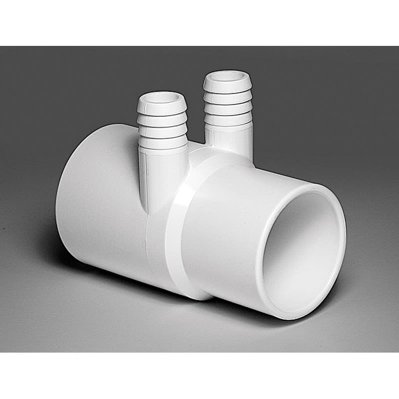 PVC 2 Outlet Barb Manifold 2 in. x 2 in. x 3/4 in. Slip x Spigot | 672-7130