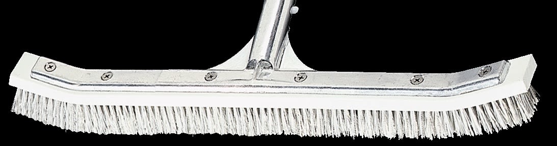 A&B Curved Aluminum Wall Brush, Combo Stainless Steel & Nylon Bristles 18in   AAB