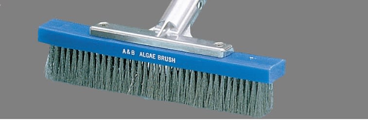 A&B Metal-Back Algae Brush, Stainless Steel Bristles 9in   AAB