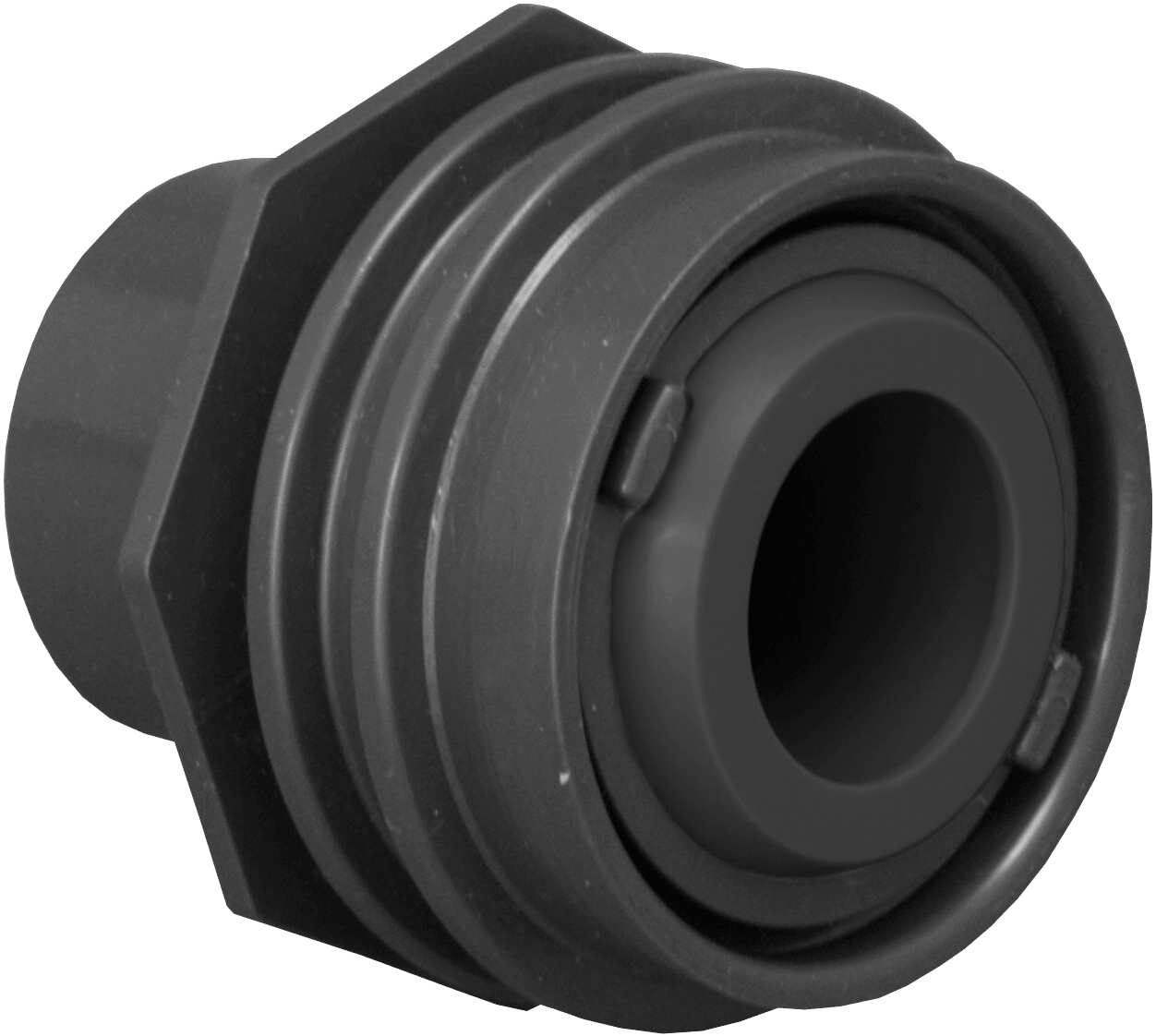 AquaStar Flush-Mount Return Fitting with Water Stop, Eyeball and Nut (Fits 1in or 1½in Pipe), Light Gray ¾” Orifice  