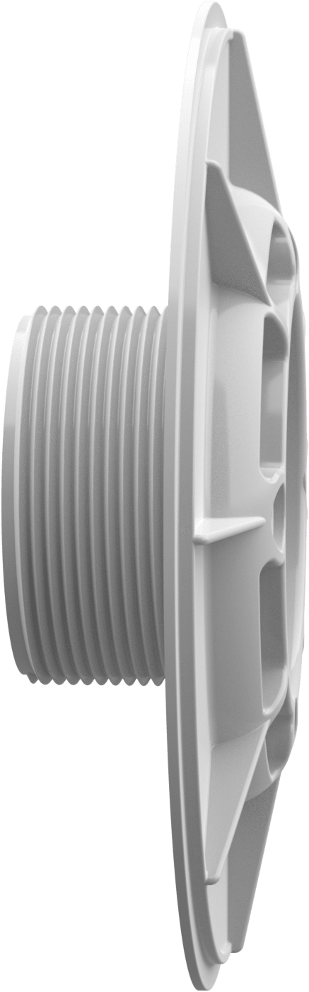 White 6" Sumpless Bulkhead Fitting With - product image
