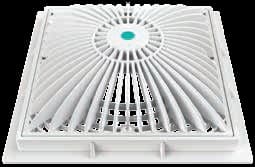 AquaStar 9in Square MoFlow Suction Outlet Cover and Mud Frame, White  