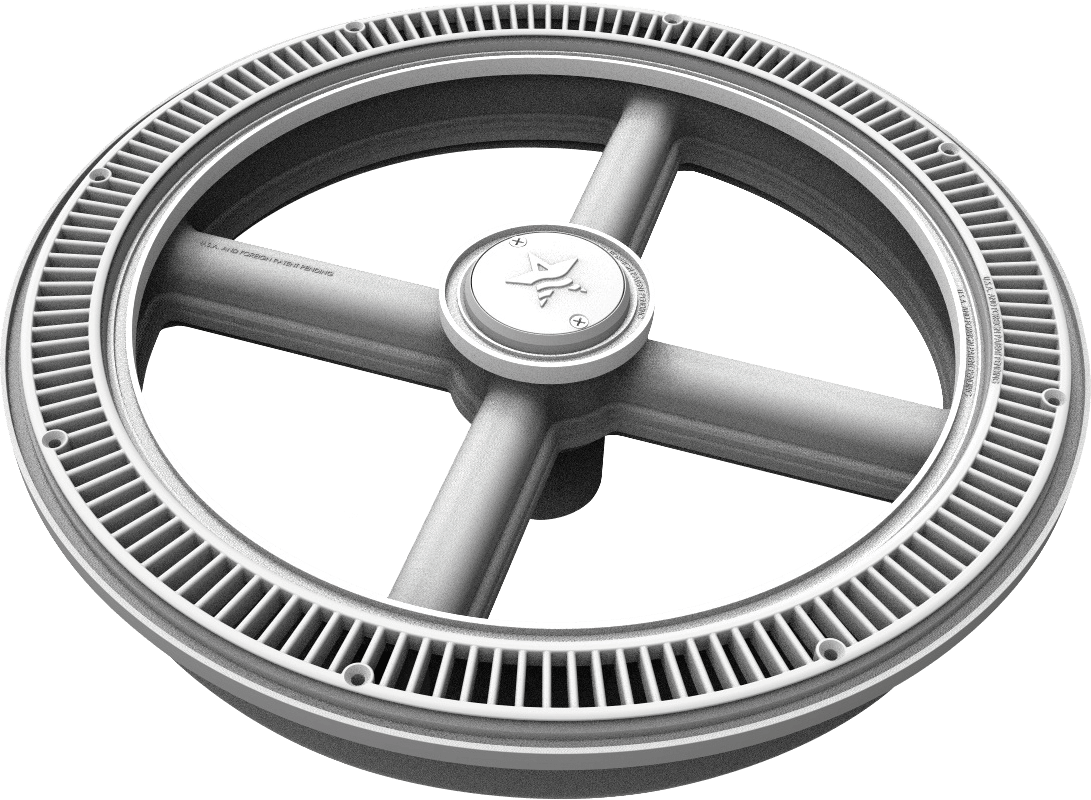 AquaStar 20in Full Circle Drain Cover, Center Cap and Screws, White  