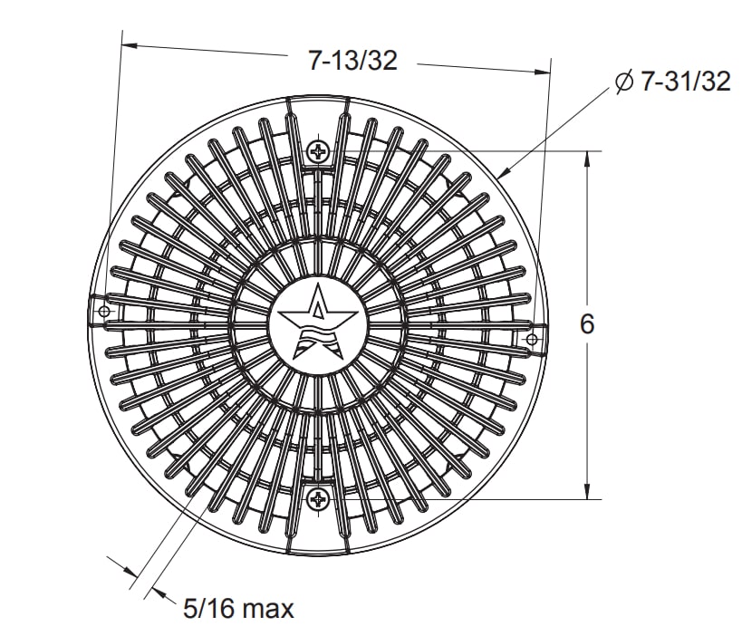 AquaStar MoFlow 8" Round Retrofit Cover & Frame, In-Ground Floor/Wall, VGBA, 126 to 500 gpm, White | R8MF101 image 4