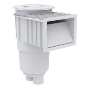 AquaStar Flow Star Standard Skimmer with Flush Face, Float Assembly, Basket, Lid and Adjustable Collar, Light Gray  