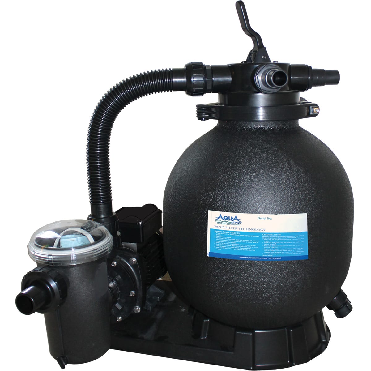 Aquapro 15" Sand Filter System - 1 Hp Pump 45 Gpm 4-Way Valve, 6' Nema Cord.  75# Sand Required - product image