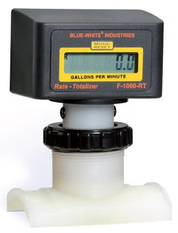 Blue White F-1000 Series Paddle Wheel Flowmeter, 3" PVC, 60-600 GPM - product image