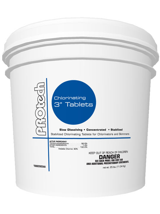 Clearon Protech 3" Chlorinating Tablets, Unwrapped, 25lb - product image