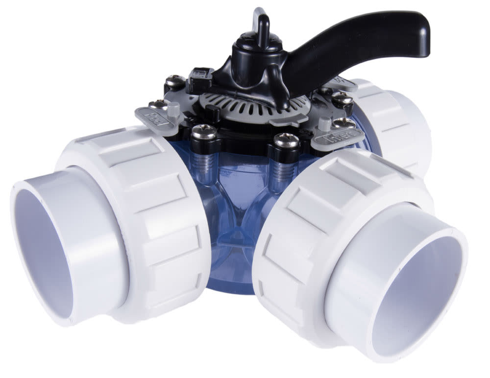 CMP Diverter Valve, 2In Unions, 3-Way, Clr Diverter Valve 3 Way Clear 2In Unions - product image