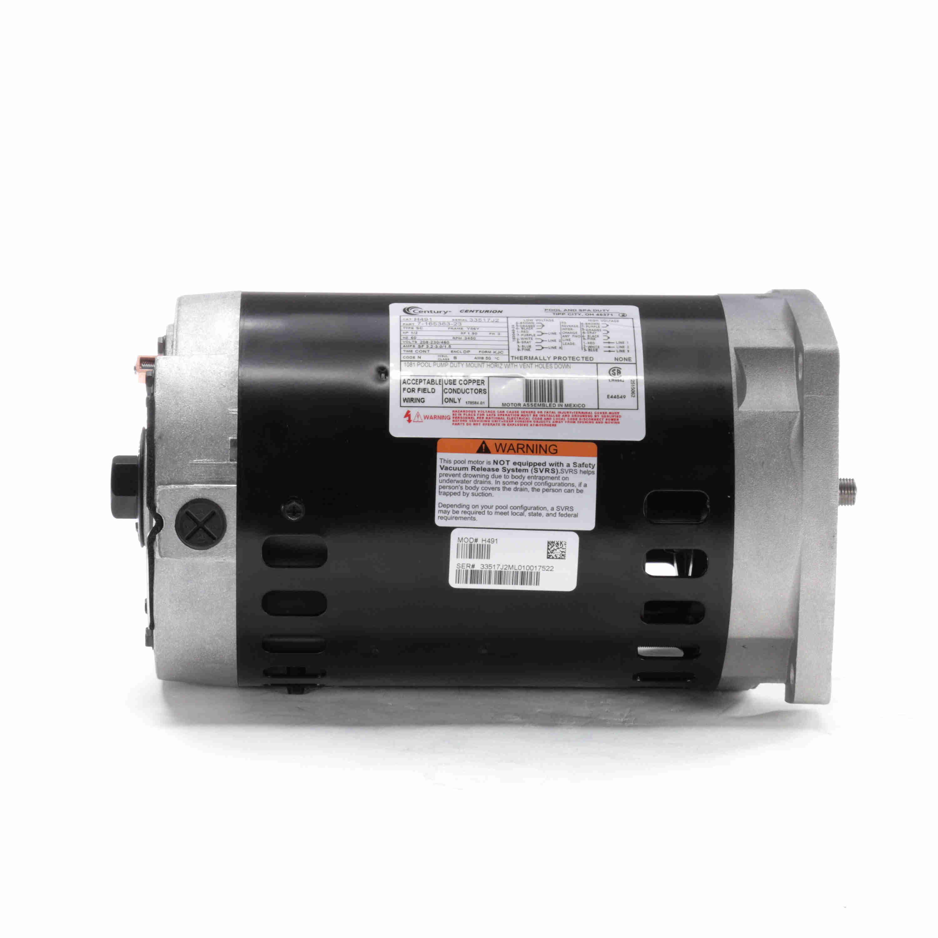 Century Regal Motor .50Hp 3Ph 208230/460V Sqfl Thrd | H491 image 4