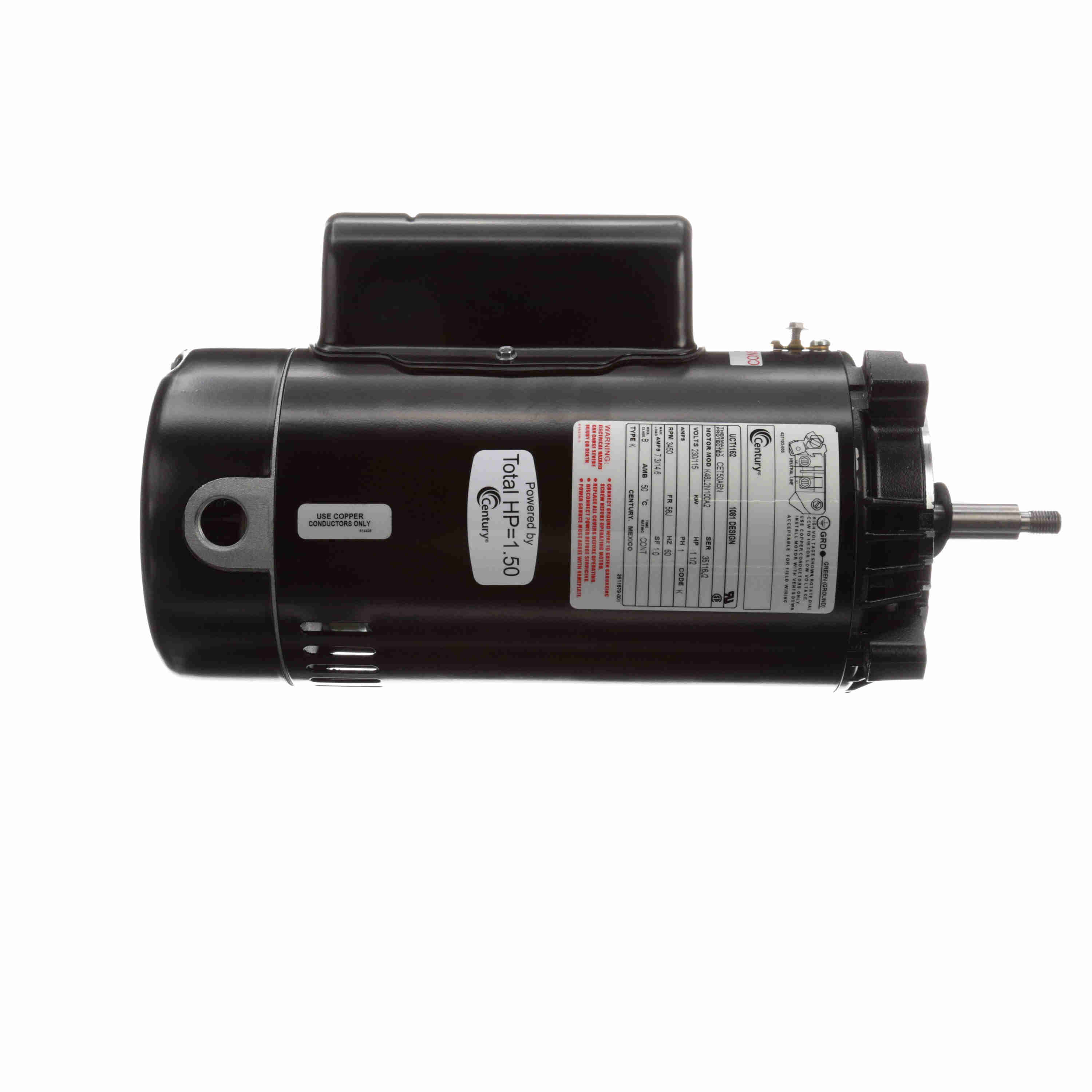 Century Pool Pump Motor 1-1/2HP 1-Speed 1 Phase 60Hz 230/115V 56J Frame | UCT1152 image 4