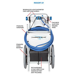 Hammer Resort Unit Complete W/21" Head And Charger Includes Cart, 21" Head, 60' Cord, Motor, Prop, 2 Debris Bags And Battery Charger (Does Not Include Battery Or Pole) **This Unit Is Not Compatible With Truck Trailer Mount System**  | RESORT 21 - product image