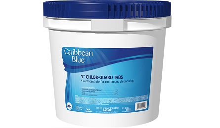 Caribbean Blue 1" Chlor-Guard Tabs, 10 lb Pail, 4/Case - product image