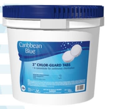 Caribbean Blue 3" Chlor-Guard Tabs, 10 lb Pail, 4/Case - product image