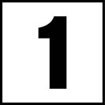 Inlays 1 Sm 1 (Number Only) Depth Marker-Ceramic Blk/Wht Smooth 6" Depth Marker 1 Smooth Finish 6In X 6In Ceramic - product image