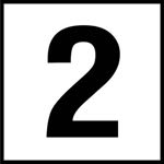Inlays 2 Sm 2 (Number Only) Depth Marker-Ceramic Blk/Wht Smooth 6" Depth Marker 2 Smooth Finish 6In X 6In Ceramic - product image