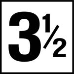 Inlays 3-1/2 Sm 3-1/2 (Number Only) Depth Marker-Ceramic Blk/Wht Smooth 6" Depth Marker 3-1/2 Smooth Finish 6In X 6In Ceramic - product image