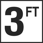 Inlays 3Ft Sr 3 W/Ft Depth Marker-Ceramic Black/White Skid Resistant 6" Depth Marker 3 Ft Skid Resistant 6In x 6In Ceramic | C620030 - product image