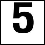 Inlays 5 (Number Only) Depth Marker-Ceramic 6" B/W Smooth Top Print Depth Marker Smooth Surface 4In Number 5 Cct611050 | CCT611050 - product image