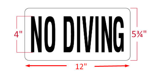 Inlays No Diving Words (4" | V621700 - product image