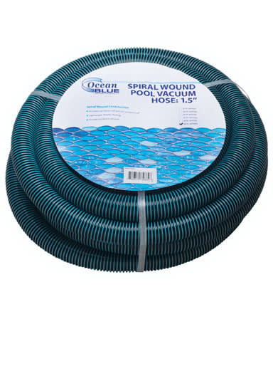 Ocean Blue Spiral Wound Vacuum Hose, 1-1/2in X 35ft  