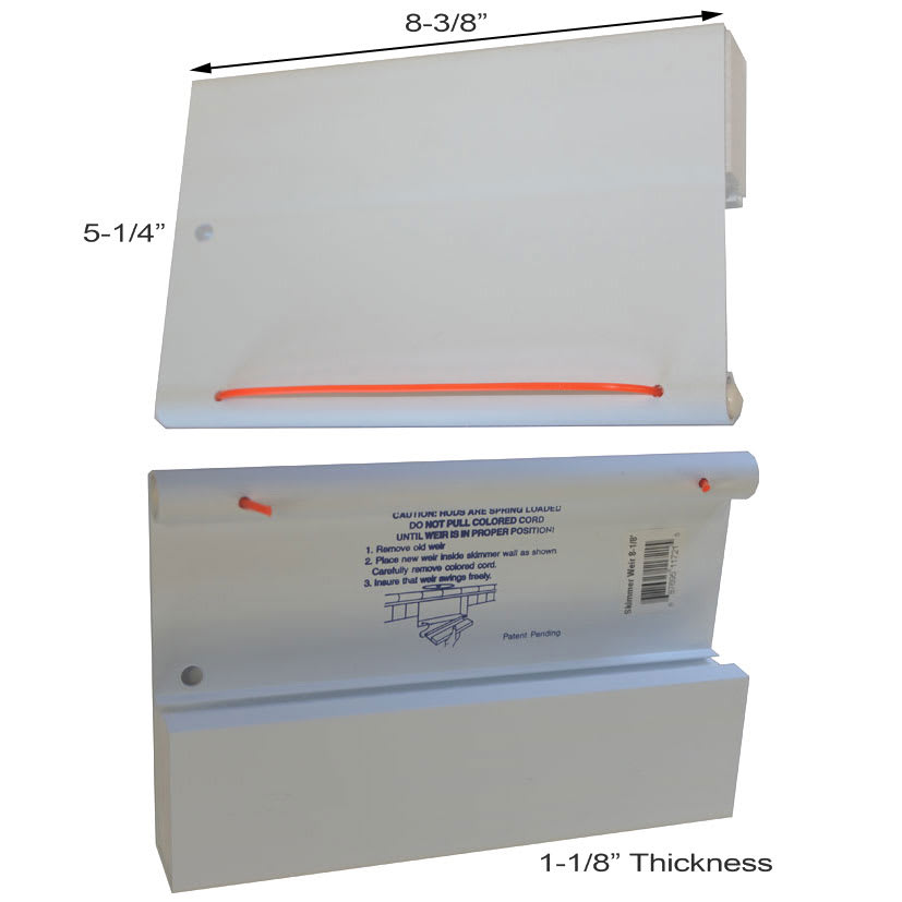 OREQ 8-3/8in Quick Pull Skimmer Weirs, Spring-Loaded Placement Rod  